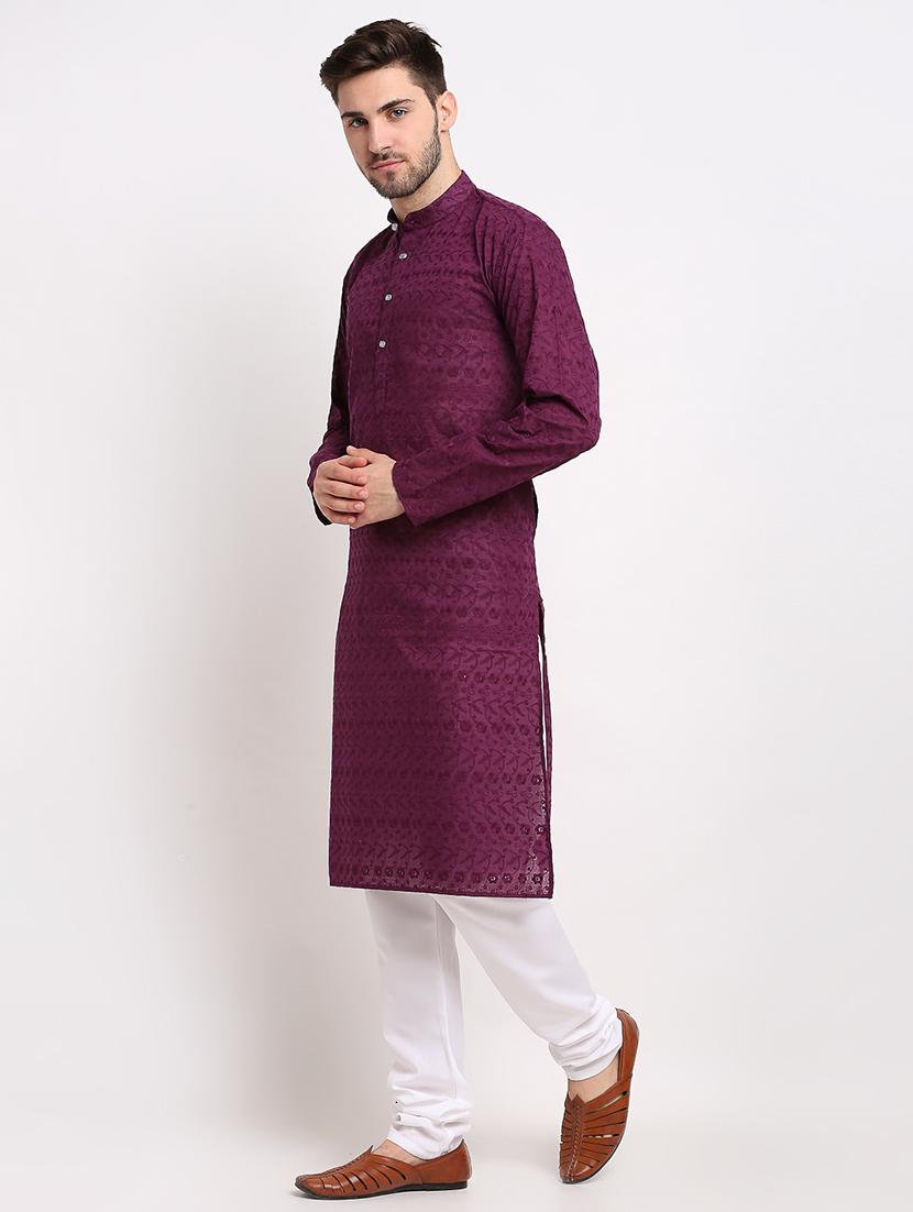 men mandarin neck kurta pyjama ethnic wear set - 21954368 -  Standard Image - 1