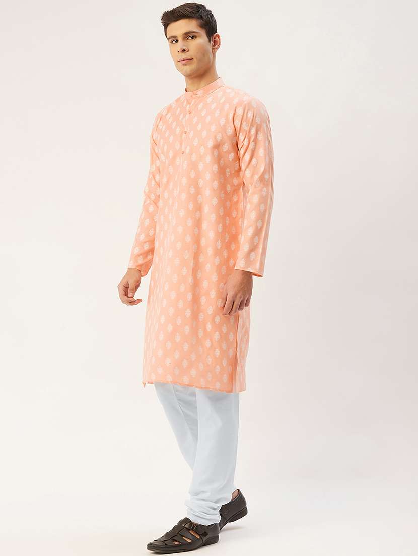 men mandarin neck kurta pyjama ethnic wear set - 21954371 -  Standard Image - 1
