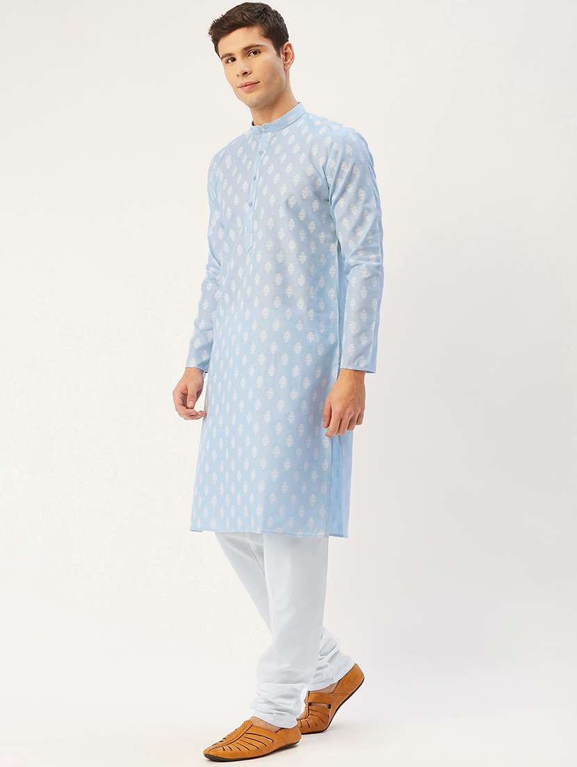 men mandarin neck kurta pyjama ethnic wear set - 21954372 -  Standard Image - 1