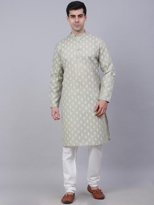 men mandarin neck kurta pyjama ethnic wear set - 21954376 -  Standard Image - 0