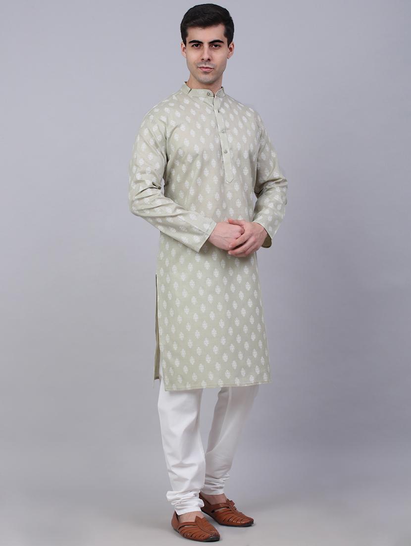 men mandarin neck kurta pyjama ethnic wear set - 21954376 -  Standard Image - 1