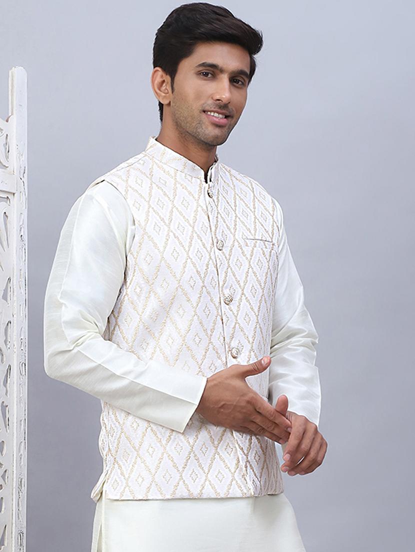 men mandarin neck regular fit nehru jacket - 21954406 -  Standard Image - 1