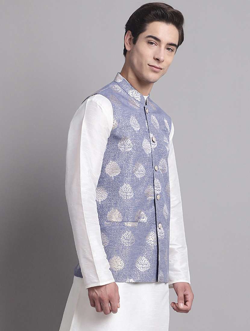 men mandarin neck regular fit nehru jacket - 21954412 -  Standard Image - 1