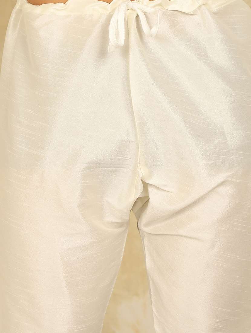 men mandarin neck kurta pyjama with jacket ethnic wear set - 21954430 -  Standard Image - 4