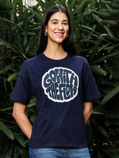 women printed short sleeve loose fit t-shirt - 21954481 - Standard Image - 0