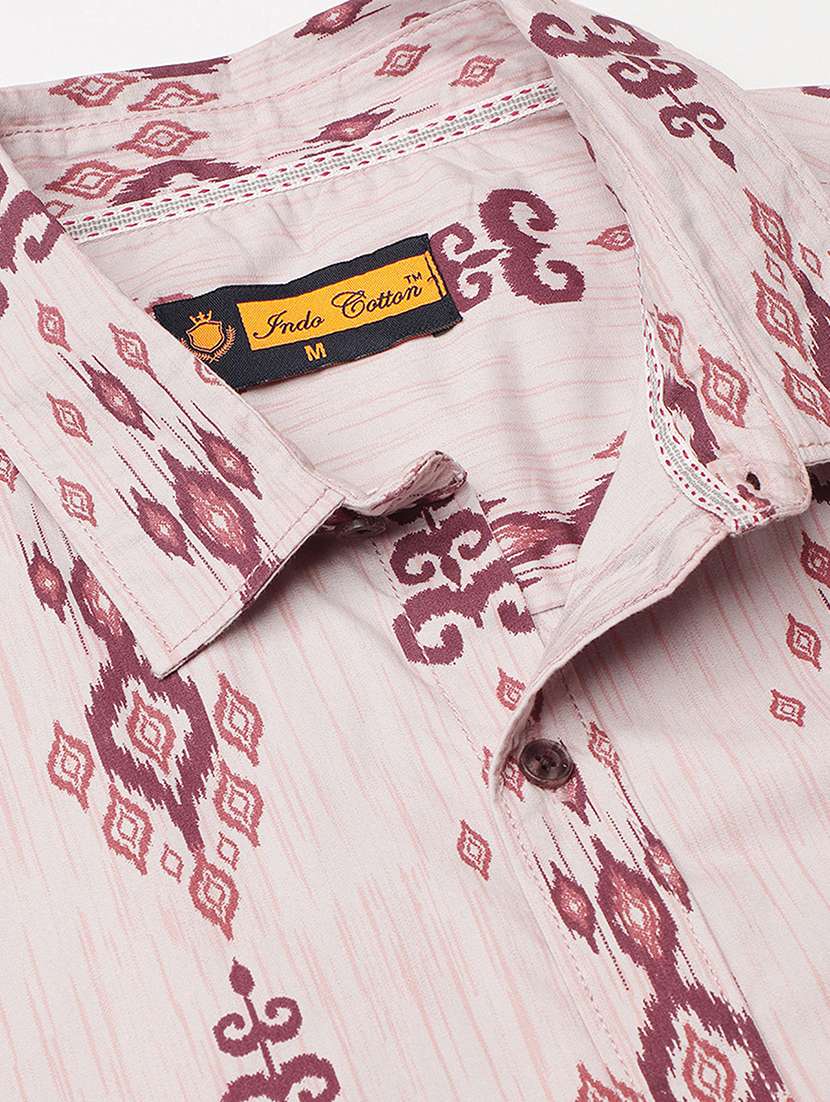 men printed long sleeve regular fit casual shirt - 21954514 -  Standard Image - 4