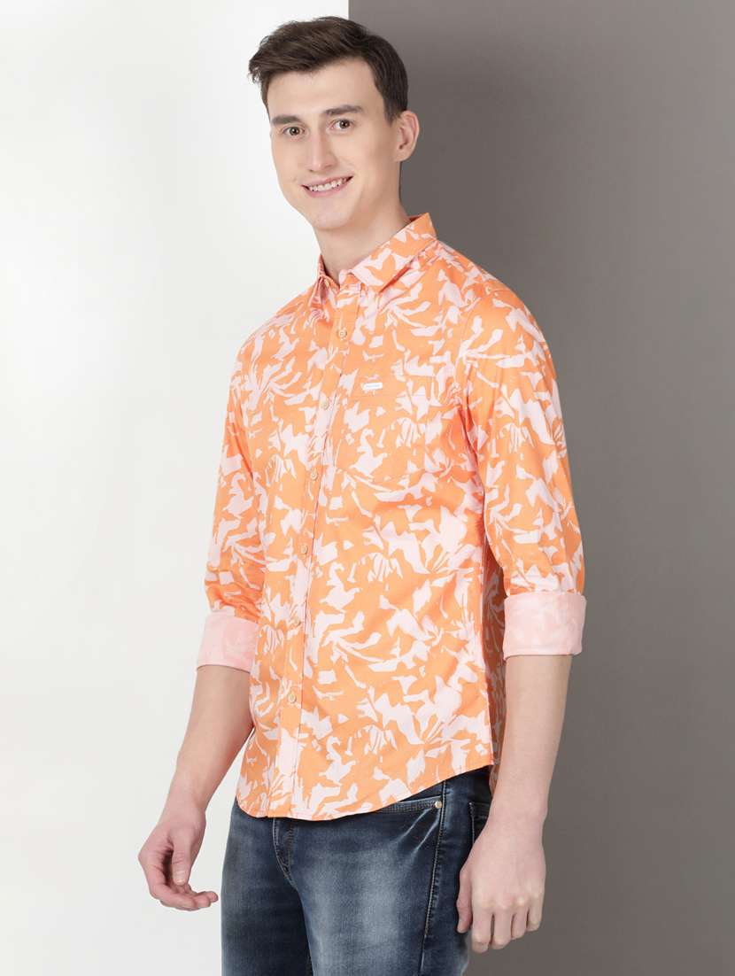 men printed long sleeve regular fit casual shirt - 21954522 -  Standard Image - 1