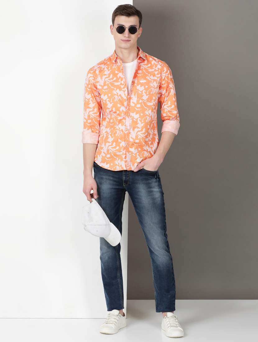 men printed long sleeve regular fit casual shirt - 21954522 -  Standard Image - 4