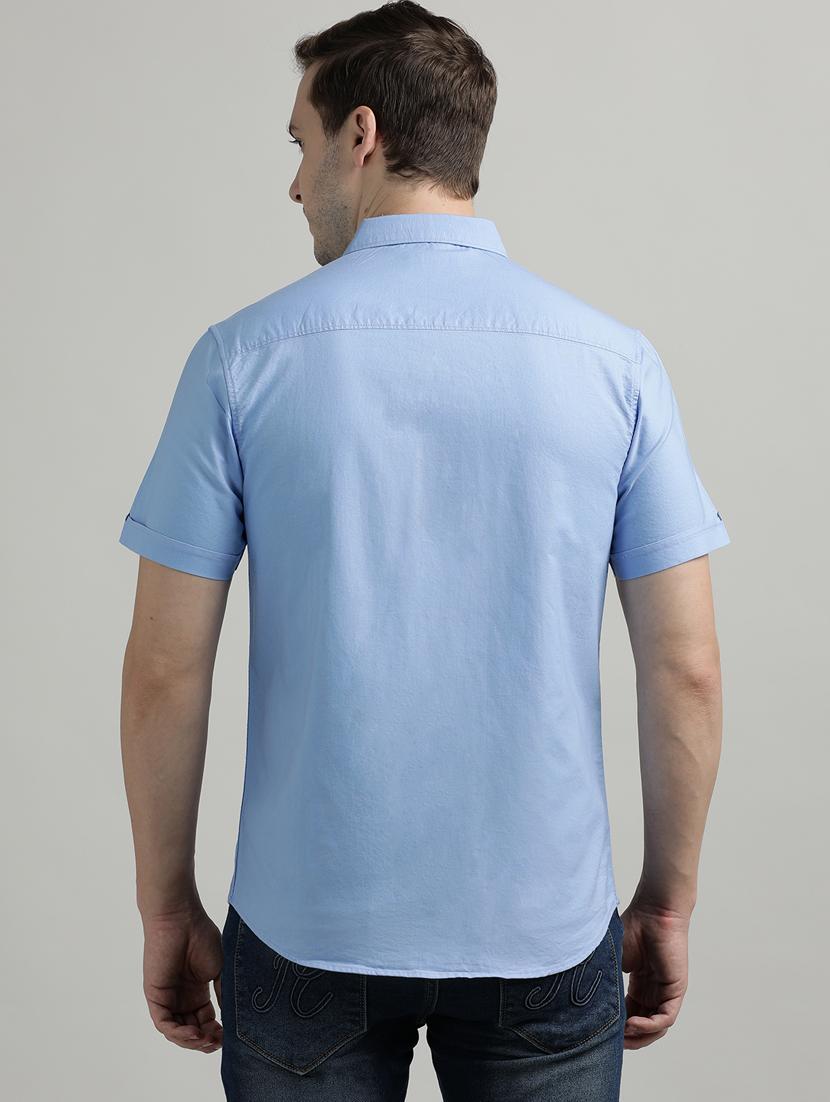 men solid short sleeve regular fit casual shirt - 21954533 - Standard Image - 1