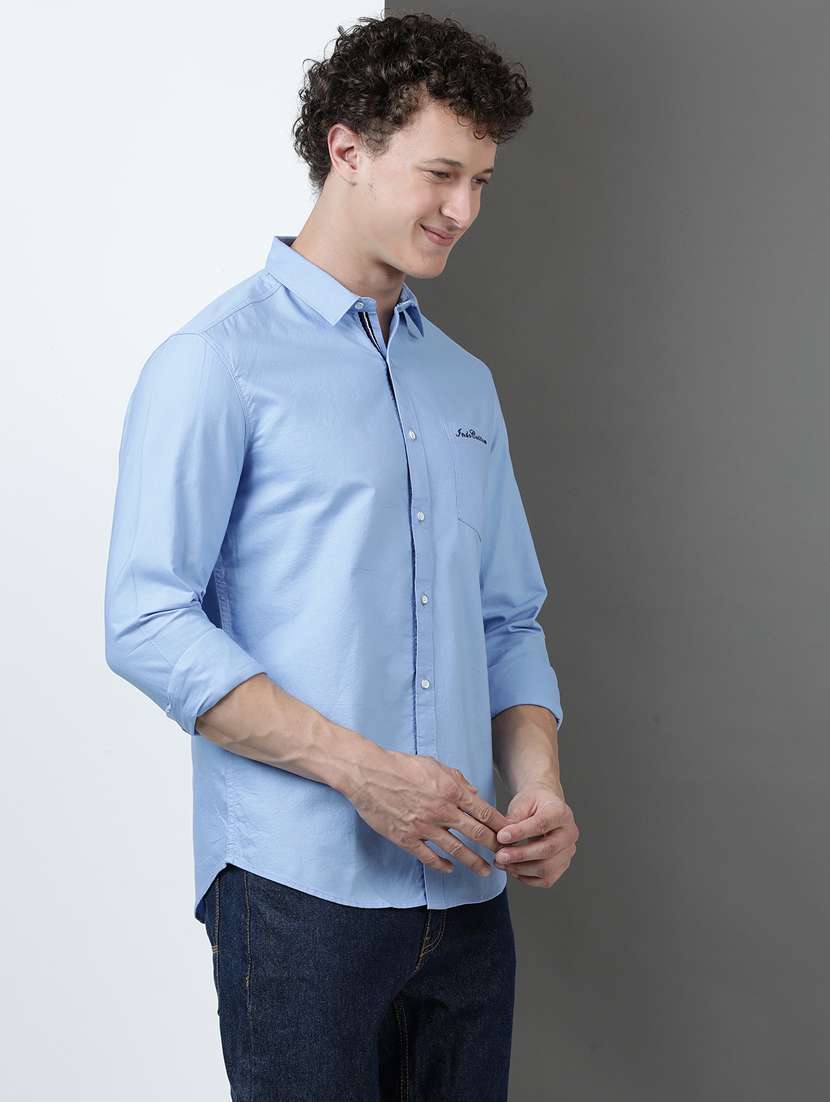 men solid long sleeve regular fit casual shirt - 21954534 - Standard Image - 1