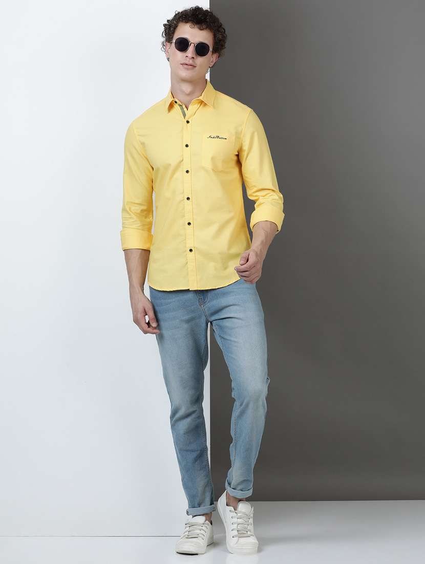 men solid long sleeve regular fit casual shirt - 21954535 - Standard Image - 4