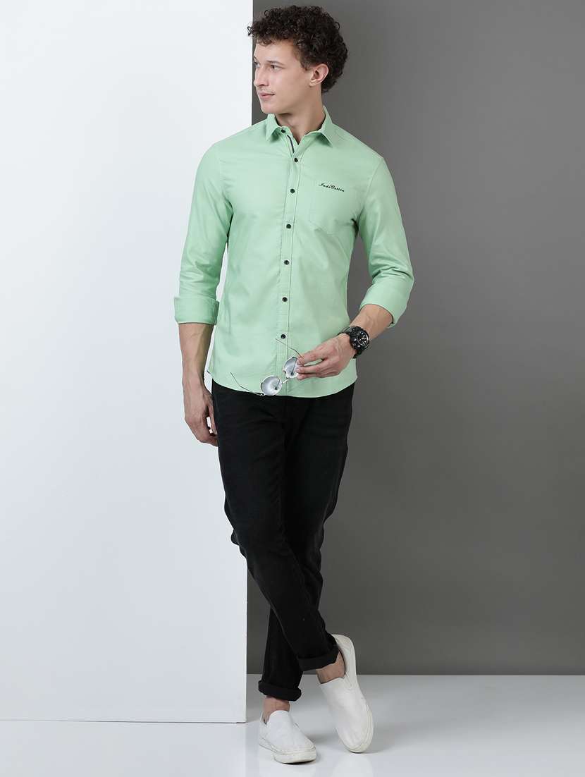 men solid long sleeve regular fit casual shirt - 21954537 -  Standard Image - 4