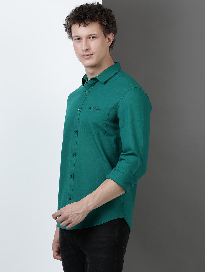 men solid long sleeve regular fit casual shirt - 21954552 - Standard Image - 1