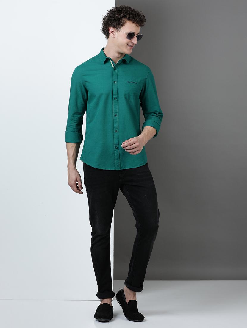 men solid long sleeve regular fit casual shirt - 21954552 - Standard Image - 4