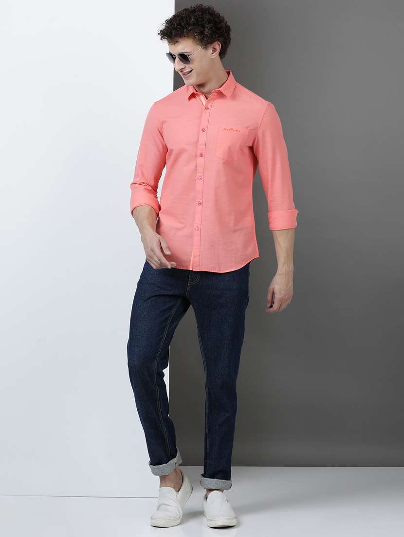 men solid long sleeve regular fit casual shirt - 21954553 -  Standard Image - 4