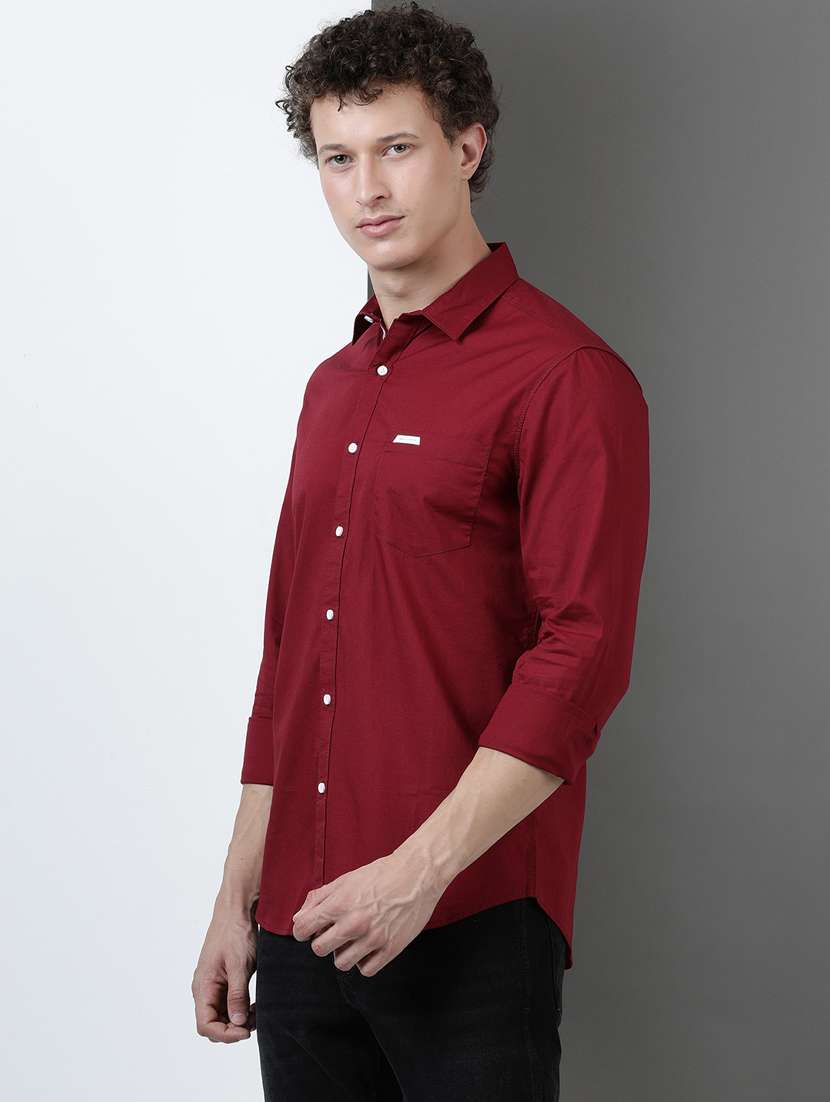 men solid long sleeve regular fit casual shirt - 21954554 -  Standard Image - 1