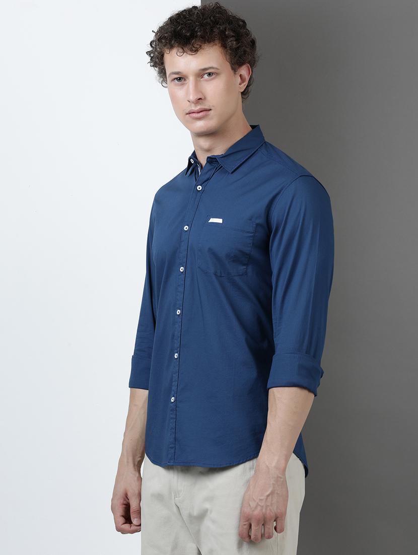 men solid long sleeve regular fit casual shirt - 21954555 - Standard Image - 1