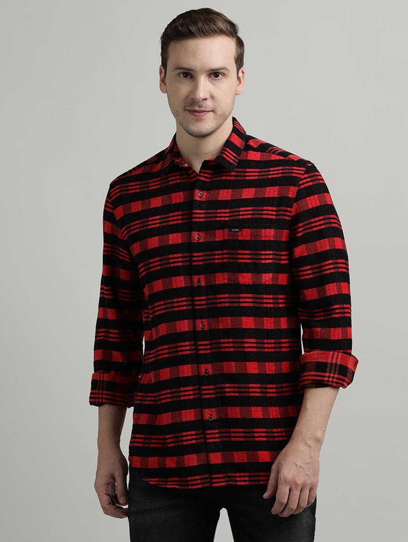 men checkered long sleeve regular fit casual shirt - 21954565 - Zoom Image - 0