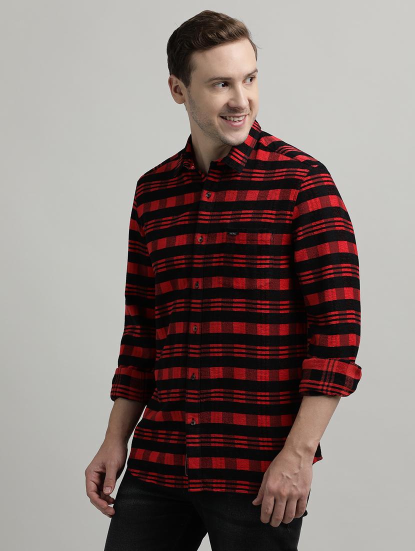 men checkered long sleeve regular fit casual shirt - 21954565 - Standard Image - 1