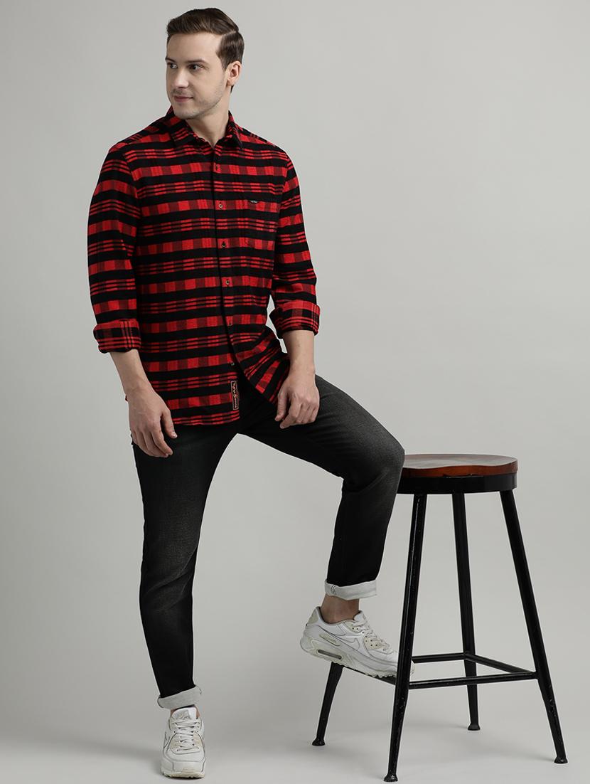 men checkered long sleeve regular fit casual shirt - 21954565 - Standard Image - 4