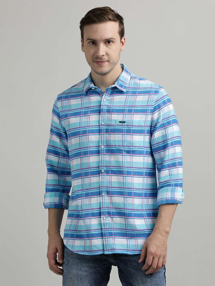 men checkered long sleeve regular fit casual shirt - 21954566 -  Standard Image - 1
