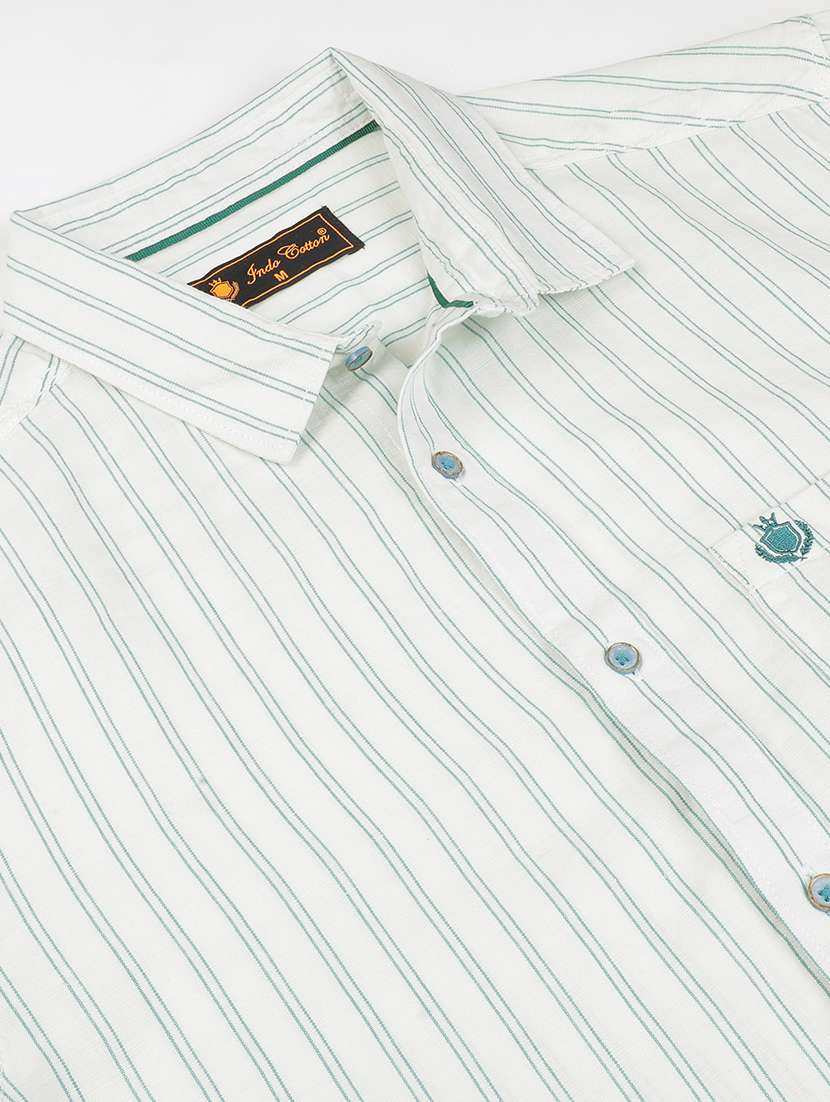 men striped long sleeve regular fit casual shirt - 21954569 - Standard Image - 4
