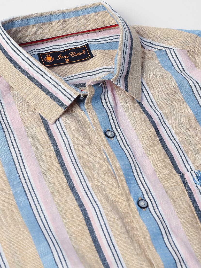 men striped long sleeve regular fit casual shirt - 21954572 - Standard Image - 4