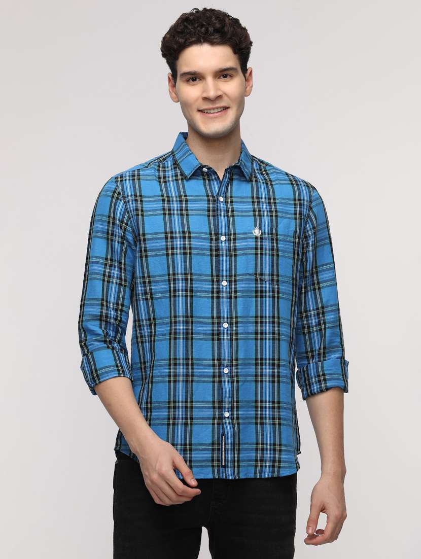 men checkered long sleeve regular fit casual shirt - 21954574 -  Standard Image - 1
