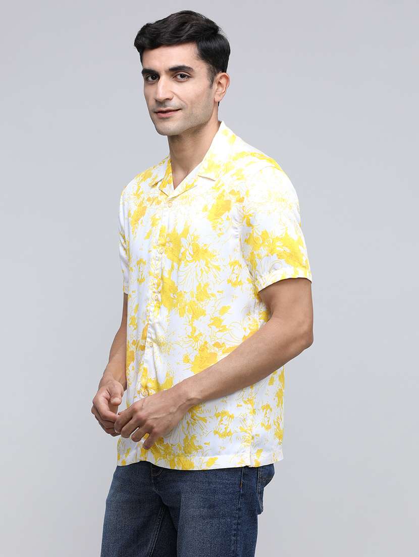 men floral short sleeve regular fit casual shirt - 21954578 -  Standard Image - 1