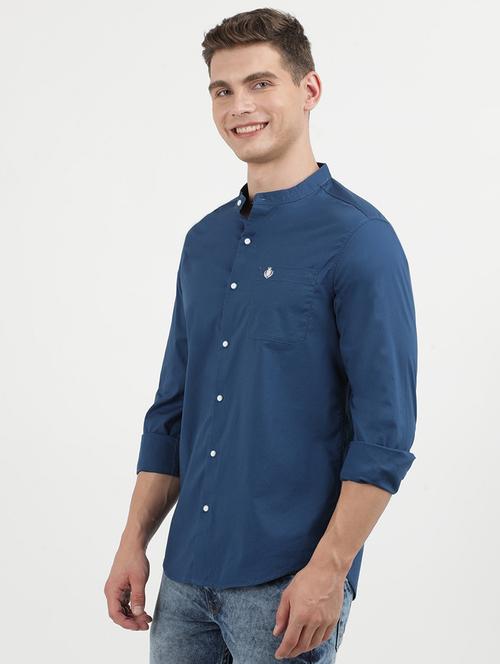 men solid long sleeve regular fit casual shirt - 21954582 - Standard Image - 0