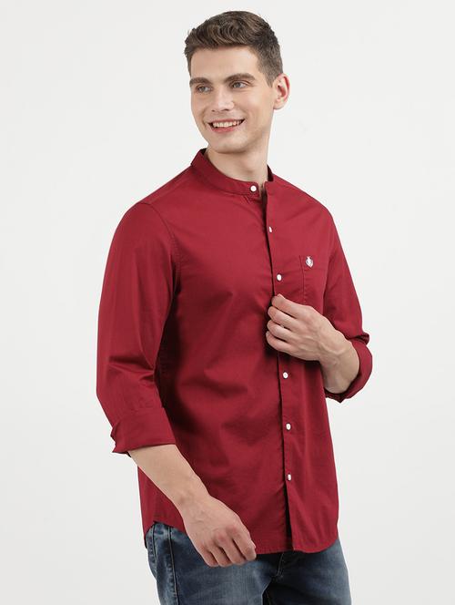 men solid long sleeve regular fit casual shirt - 21954583 - Standard Image - 0