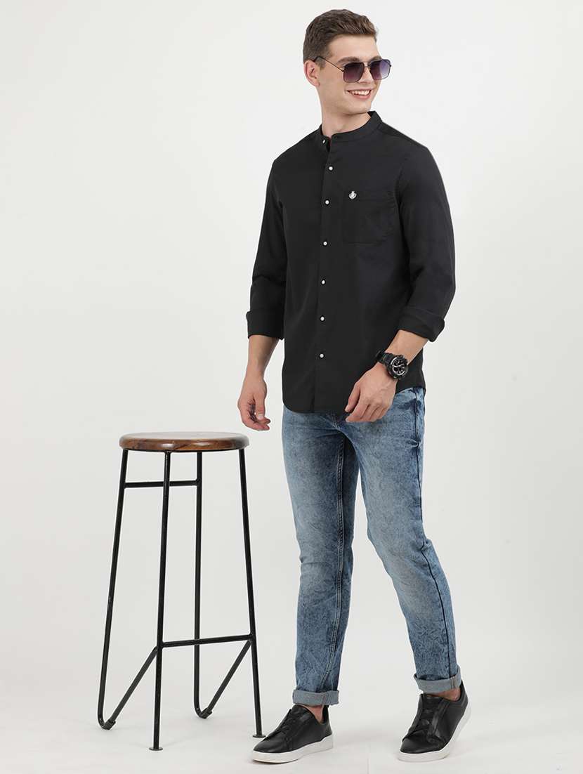 men solid long sleeve regular fit casual shirt - 21954586 -  Standard Image - 4