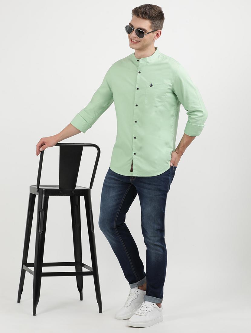 men solid long sleeve regular fit casual shirt - 21954588 - Standard Image - 4