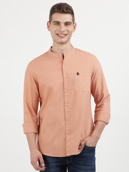men solid long sleeve regular fit casual shirt - 21954590 - Standard Image - 0