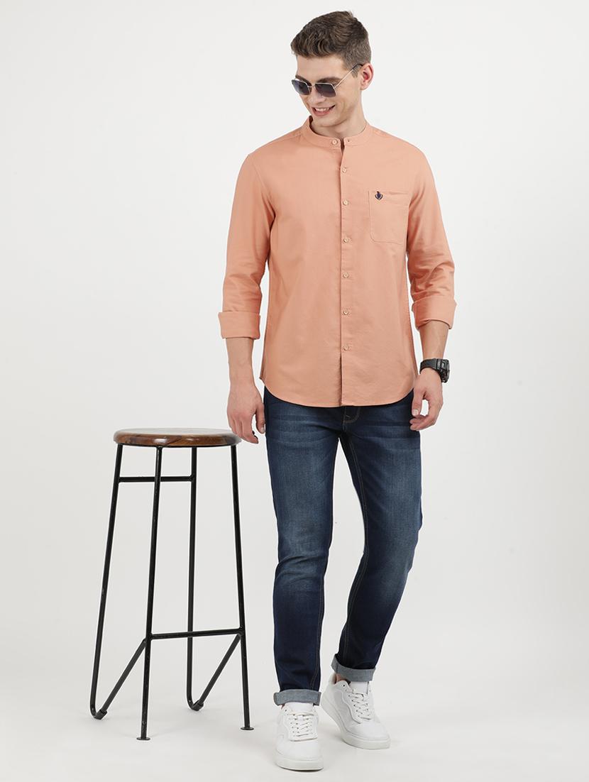 men solid long sleeve regular fit casual shirt - 21954590 - Standard Image - 4