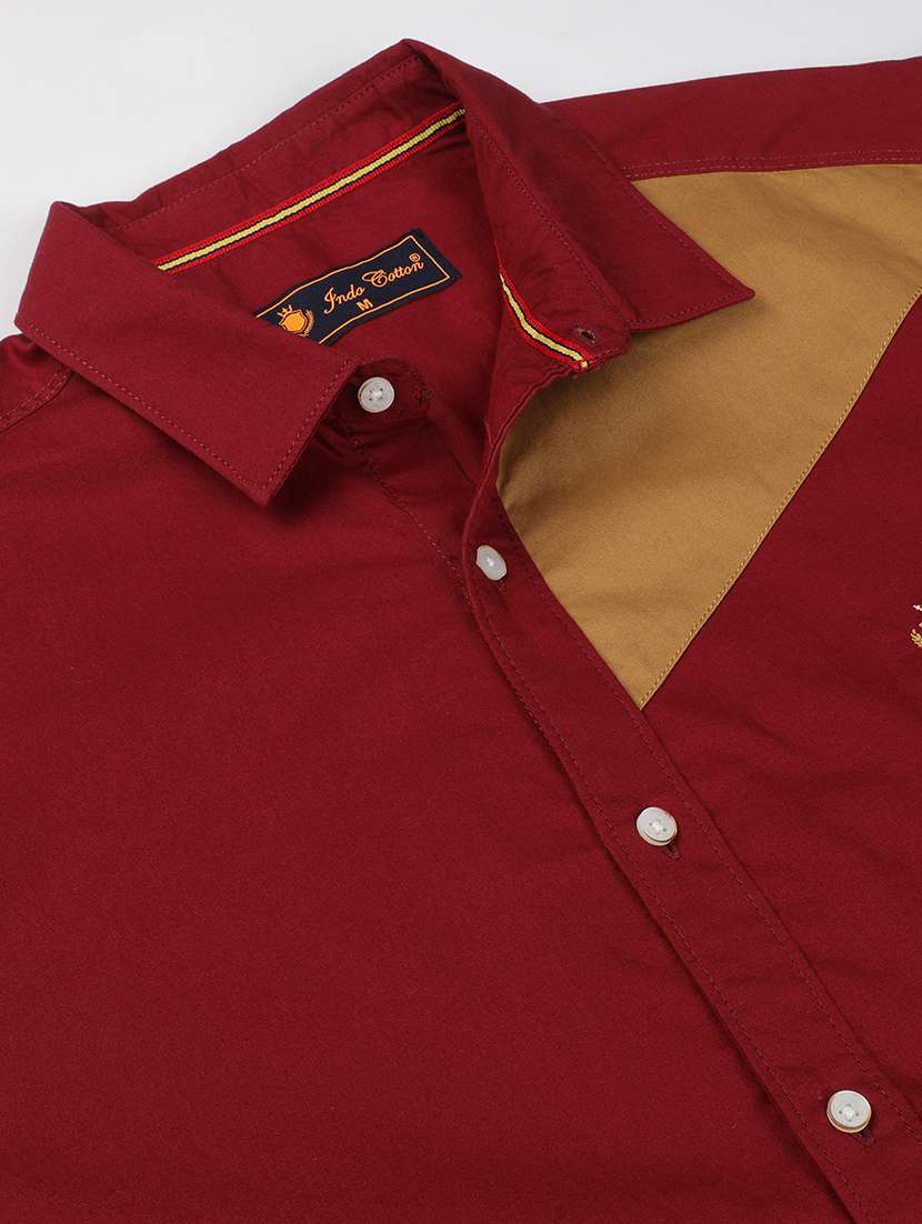 men color block long sleeve regular fit casual shirt - 21954592 -  Standard Image - 4