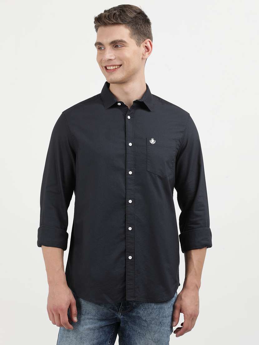 men solid long sleeve regular fit casual shirt - 21954594 -  Standard Image - 1
