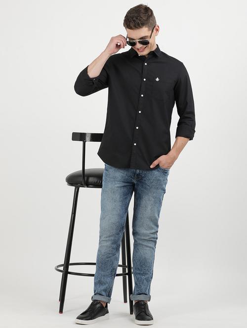 men solid long sleeve regular fit casual shirt - 21954595 - Standard Image - 0