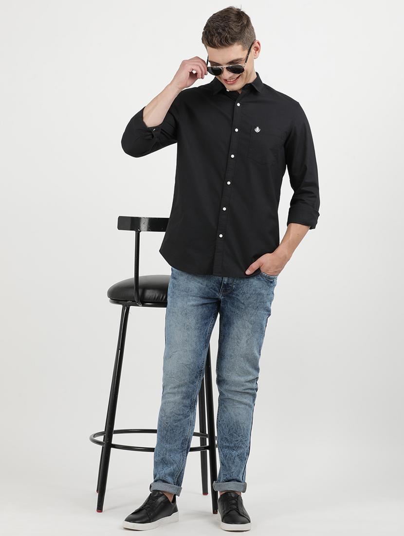 men solid long sleeve regular fit casual shirt - 21954595 - Zoom Image - 0