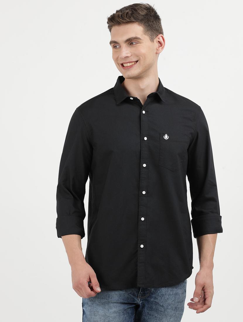 men solid long sleeve regular fit casual shirt - 21954595 - Standard Image - 1