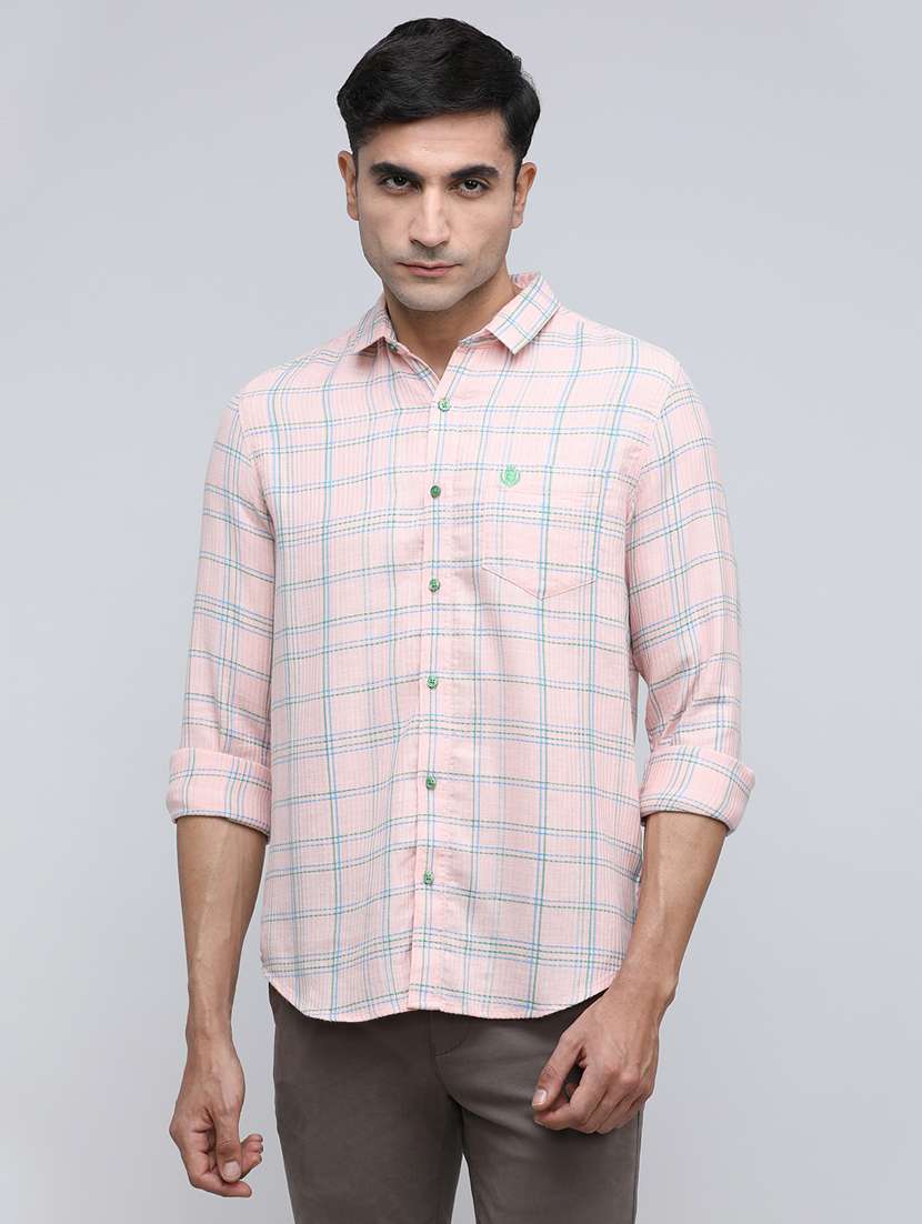 men checkered long sleeve regular fit casual shirt - 21954598 -  Standard Image - 1