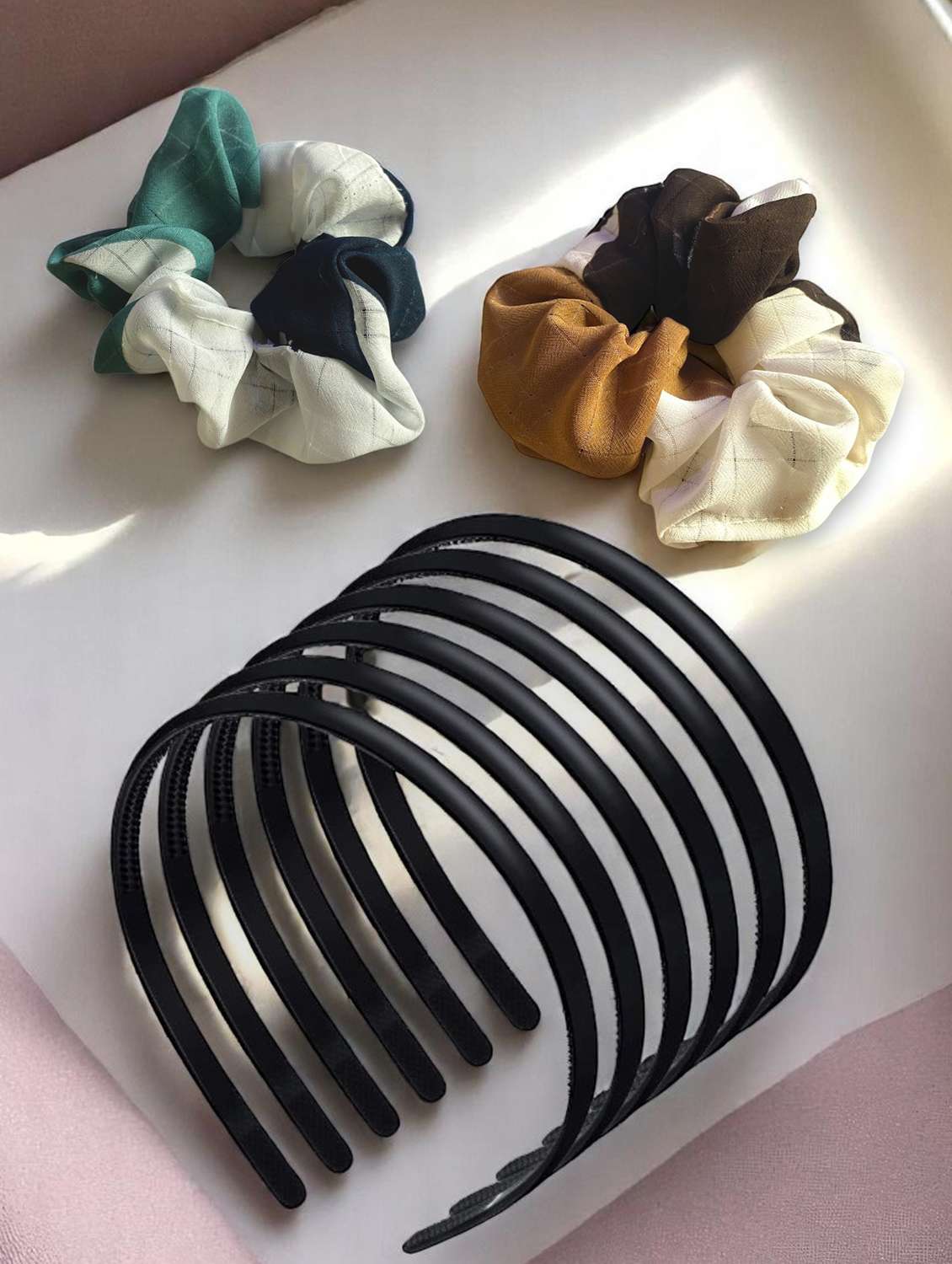 women pack of 2 multi colored scrunchies - 21954605 -  Standard Image - 1