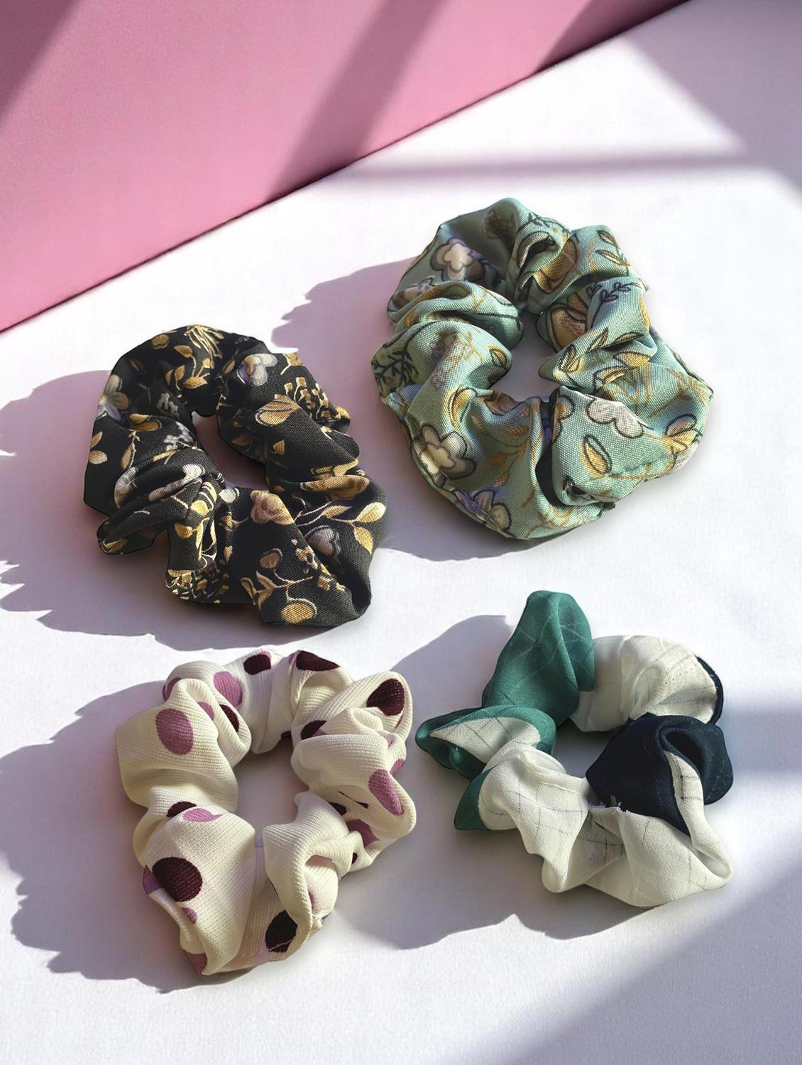 women pack of 4 multi colored scrunchies - 21954606 - Standard Image - 1