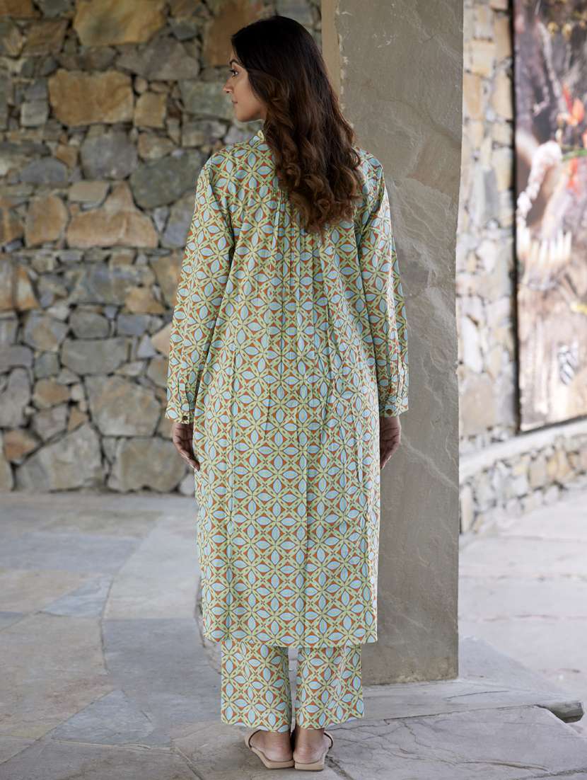 women printed long sleeve ethnic co ord set - 21954613 -  Standard Image - 1