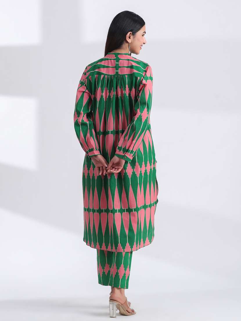 women printed long sleeve ethnic co ord set - 21954615 - Standard Image - 4
