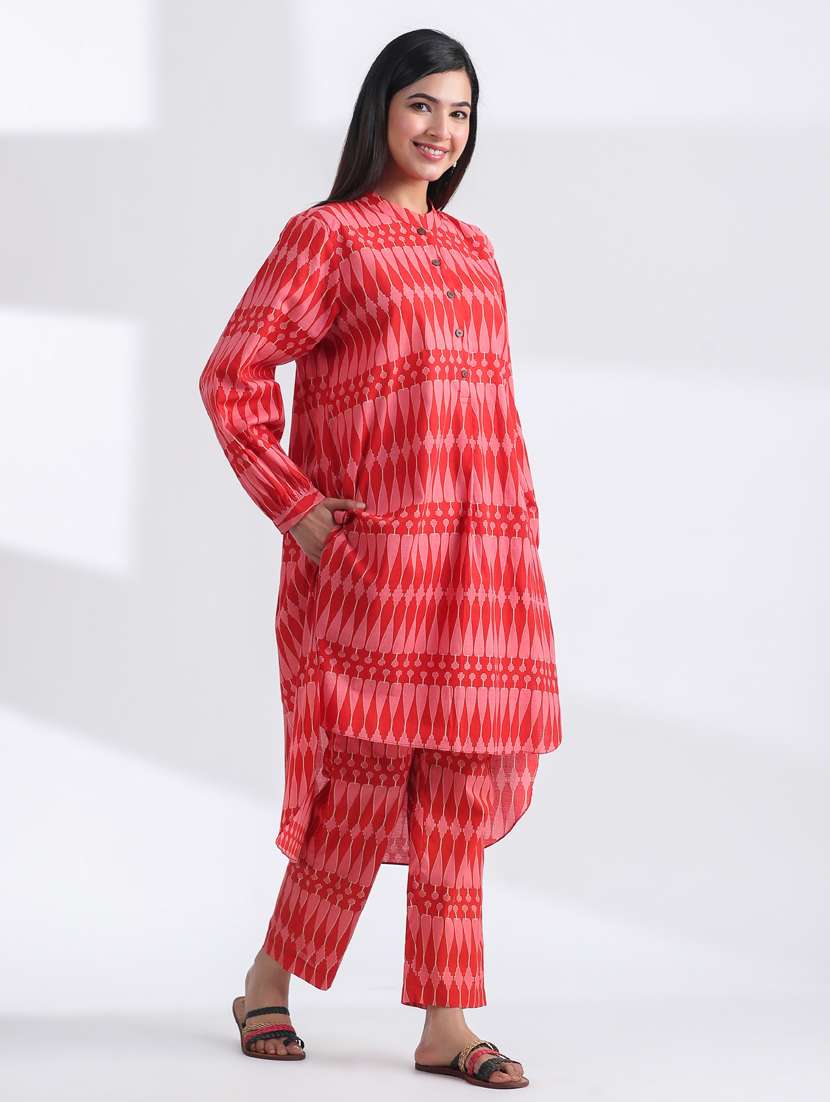 women printed long sleeve ethnic co ord set - 21954618 -  Standard Image - 1