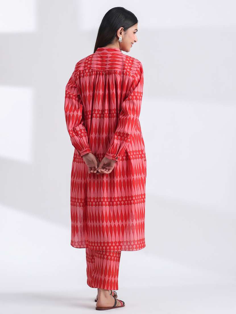 women printed long sleeve ethnic co ord set - 21954618 - Standard Image - 4