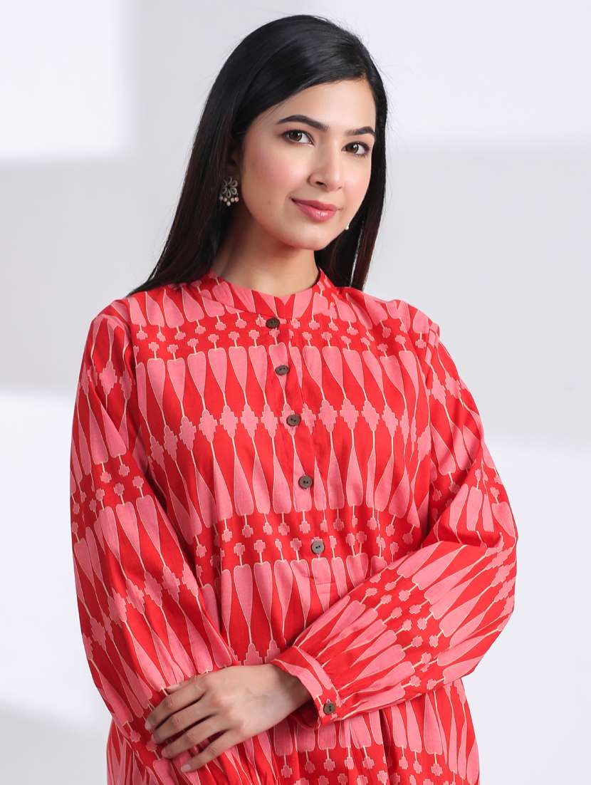 women printed long sleeve ethnic co ord set - 21954618 - Standard Image - 6