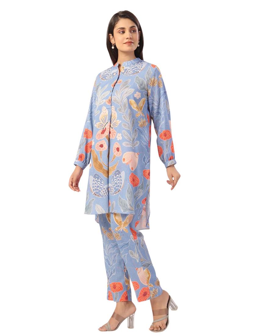 women printed long sleeve ethnic co ord set - 21954623 - Standard Image - 1