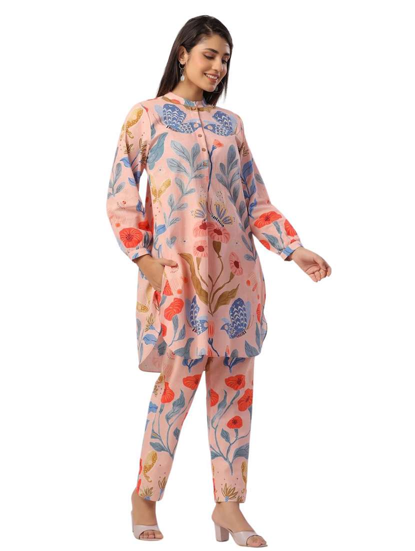 women printed long sleeve ethnic co ord set - 21954624 -  Standard Image - 1